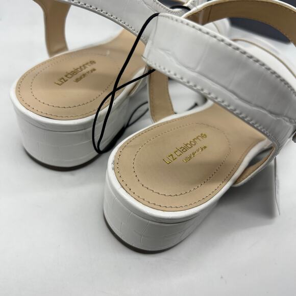 Liz Claiborne Womens Renny Sandals Heel White Croc Size 9.5M - Picture 8 of 15